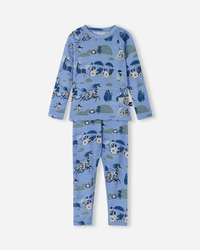 Reima Sett i merinoull-lyocell småbarn Moomin Trivsam Airy Blue