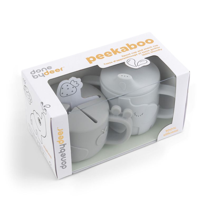 Done By Deer Peekaboo Tutekopp Snackskopp Set Deer friends, Grey