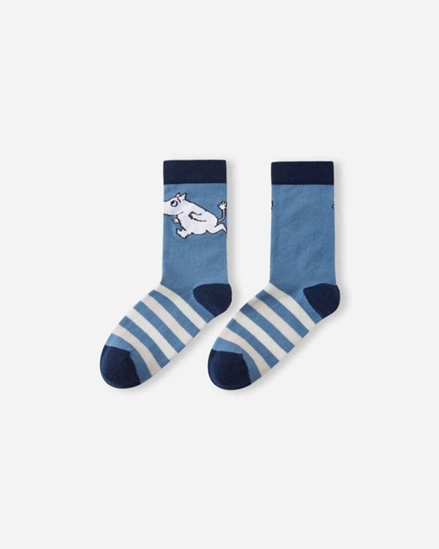 Reima Sokker i ullblanding barn Moomin Randig Blue Ocean