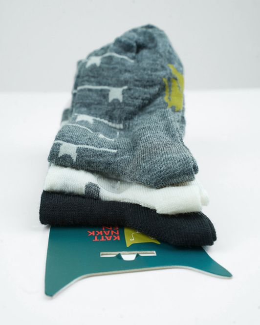 Hovedbilde KATTNAKKEN Ullsokk 3pk med mønster, Natt